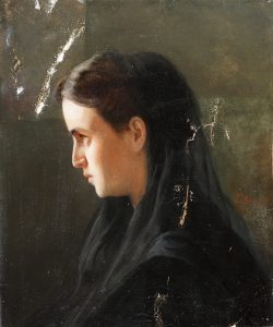 Ölgemälde, Porträt 19. Jahrhundert, teilweise gereinigt, mit Farbausbrüchen