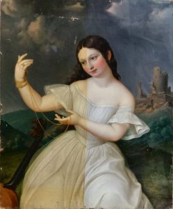 Ölgemälde 19. Jahrhundert, halb gereinigt