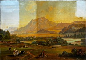 Ölgemälde, Landschaft 19. Jahrhundert, teilweise gereinigt