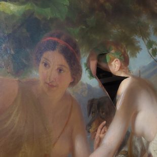 Ölgemälde, Mythologische Szene 18. Jahrhundert, Risse / Retuschen